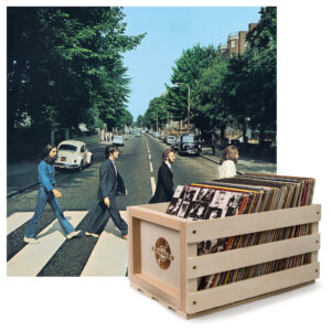 Record Storage Crate & The Beatles Abbey Road - Vinyl Album Bundle