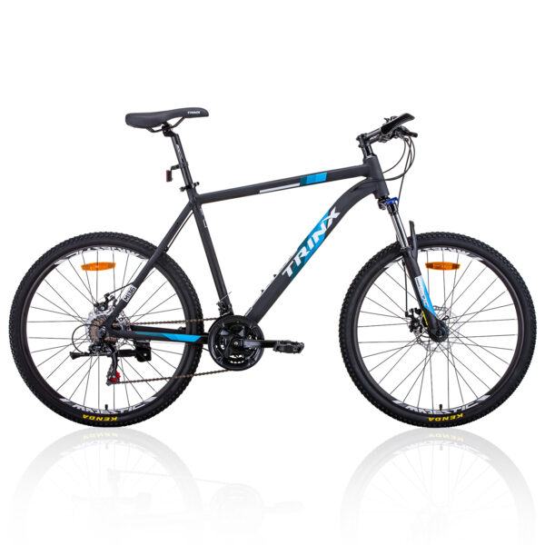 Trinx MTB Mens Mountain Bike 26 inch Shimano Gear 21-Speed [Colour: Matt Black White/Blue] [Size Of Frame: 21 inches]