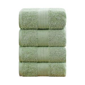 Linenland 4 Piece Cotton Bath Towels Set - Sage Green