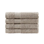 Linenland Bath Towel Set - 4 Piece Cotton Washcloths - Sandstone