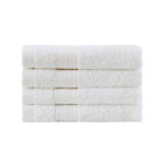 Linenland Bath Towel Set - 4 Piece Cotton Washcloths - White