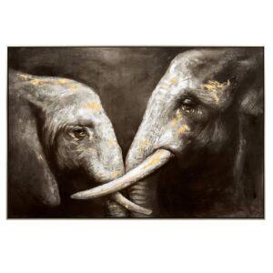 120X80cm Tusker Ties Champagne Framed Hand Painted Canvas Wall Art