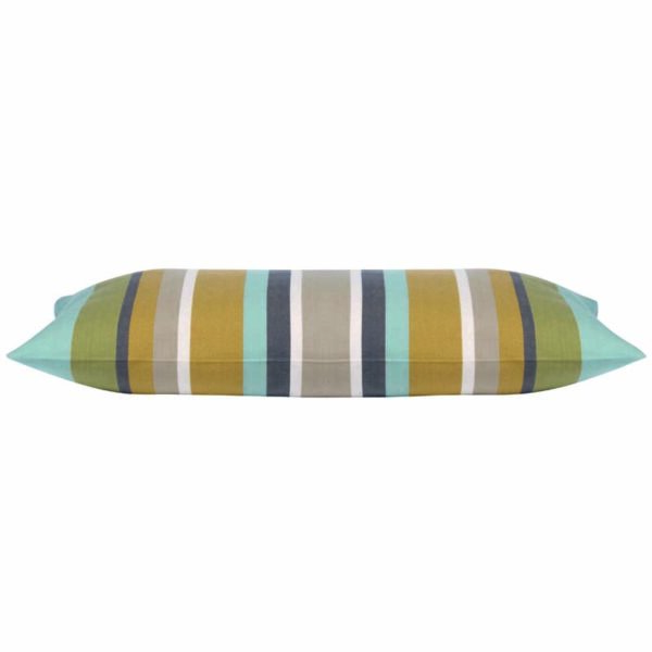 Corban Aqua Rectangle 35x70cm Striped Multicoloured Cushion Cover Nautical