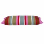 Corban Rose Pink Based Striped Cushion Cover Multicoloured Rectangle 35x70cm