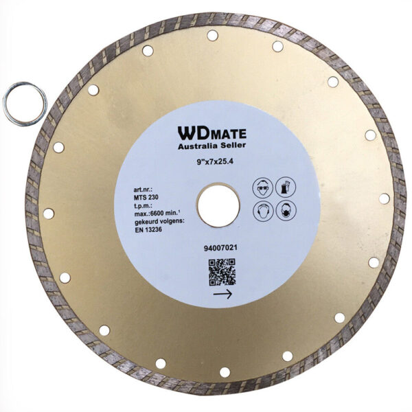 3x 230mm Diamond Cutting Disc 9" Circular Saw Blade 2.6*7mm Dry Wet Turbo 25.4mm