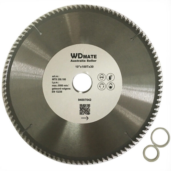 3x 250mm Saw Blade Cutting Disc 100T TCG  30/25.4mm TCT Aluminium Plastic