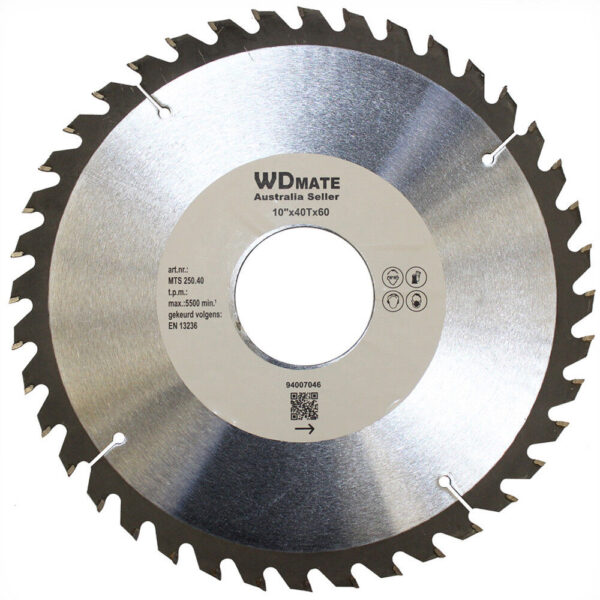 2x Wood Cutting Saw 250mm 40T 10” Wheel Blade 60mm Cross Disc Circular ATB