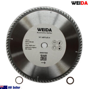 2x 350mm 80T Wood Circular Saw Blade Cutting Disc 14’’ Bore25.4/22.2mm Kerf3.5mm