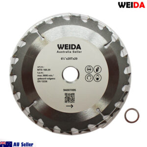 2x 160mm 20T Wood Circular Saw Blade Cutting Disc 6-1/4" Bore 20/16mm Kerf 1.6mm