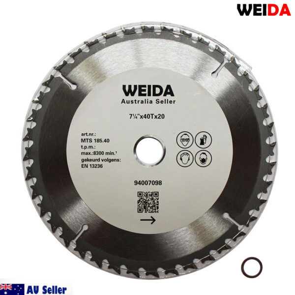 3x 185mm Wood Circular Saw Blade Cutting Disc 7-1/4” 40T Bore 20/16mm Kerf 1.6mm