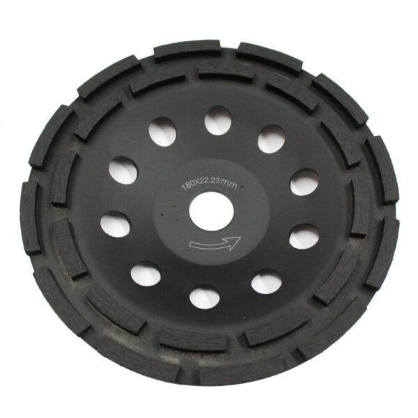 180mm Diamond Grinder Wheel Disc Grinding Double Row Stone Brick Concrete 24 seg