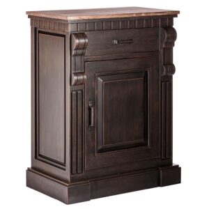 Iron Sideboard Buffet Cabinet with Drawer Storage and Wood Top