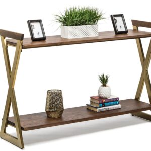 Wooden Entryway Hallway Console Table with Shelves