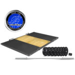 CORTEX  x 2m 50mm Weightlifting Framed Platform (Dual Density Mats) + 230kg Olympic V2 Weight Plates & Barbell Package