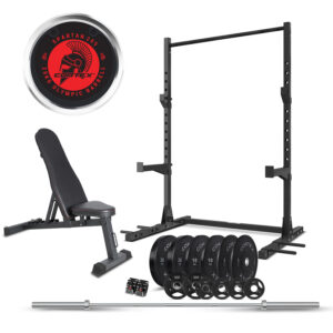 CORTEX SR3 Squat Rack with 100kg Olympic Bumper (V2) Weight  Bar and Bench Set