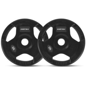 CORTEX 10kg Tri-Grip Olympic Plates 50mm (Pair)