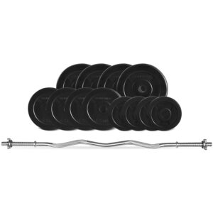 CORTEX 40kg EnduraCast Curl Bar Weight Set