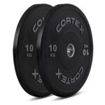 CORTEX 10kg Black Series V2 50mm Rubber Olympic Bumper Plate (Pair)