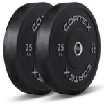 CORTEX 25kg Black Series V2 50mm Rubber Olympic Bumper Plate (Pair)