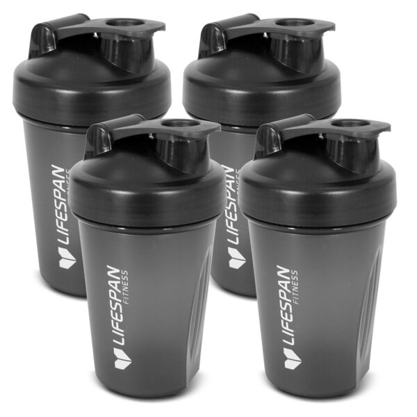 Shaker Bottle 500ml in Black (Pack of 4)