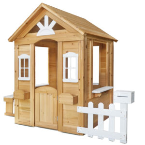 Kids Teddy Cubby House in Natural Timber (V2) with Floor