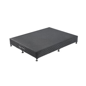 Mattress Base Ensemble King Size Solid Wooden Slat in Black with Removable Cover