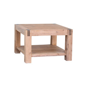 Lamp Table Open Storage Solid Wooden Frame in Classic Oak Colour