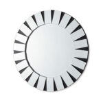 Wall Mirror MDF Construction Round Shape Combination of Black & Silver Colour