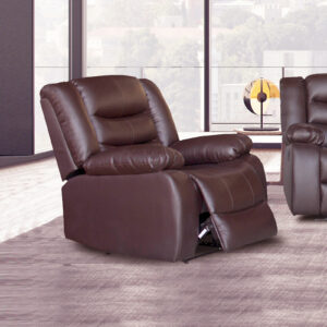 Single Seater Recliner Sofa Chair In Faux Leather Lounge Couch Armchair in Brown