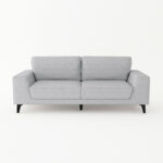 2 Seater Sofa Light Grey Fabric Lounge Set for Living Room Couch with Solid Wooden Frame Black Legs