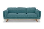 3 Seater Sofa Teal Fabric Lounge Set for Living Room Couch with Wooden Frame