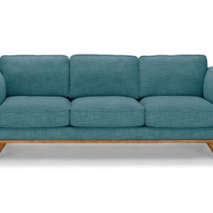 3 Seater Sofa Teal Fabric Lounge Set for Living Room Couch with Wooden Frame