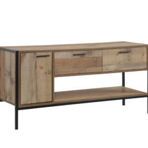 TV Cabinet with 2 Storage Drawers Cabinet Natural Wood Like Particle board Entertainment Unit in Oak colour