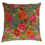 Grey floral velvet cushion cover 45x45cm