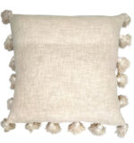 Beige cushion with tassels 45x45 cm