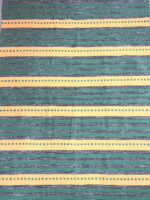 Green/yellow cotton kilim rug 90x150 cm