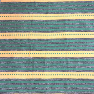 Green/yellow cotton kilim rug 90x150 cm