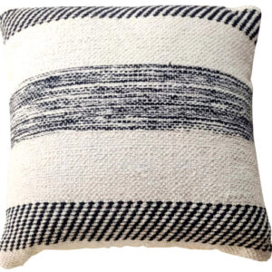 Blue/white striped woven cushion cover 45x45 cm