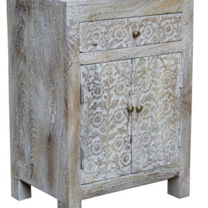 2 drawer whitewashed bedside cabinet takai design