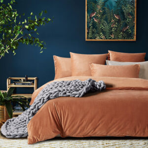 Corduroy Velvet Queen Bed Quilt Cover Set-Bronze