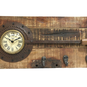 Wall Clock - Frying Pan On Recycled Wood