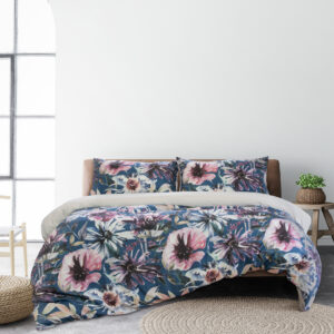 Jenna PRINTED MICROFIBRE QUILT COVER SET - QUEEN