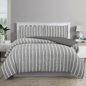 Cove TEXTURED CHARCOAL QUILT COVER SET - KING