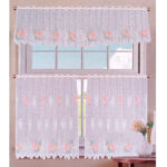 3 Pce Cafe Gardenia Lace Curtain Set