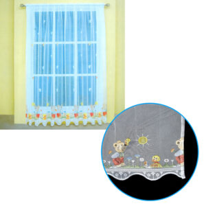 One Piece Kids CuteSheer Lace Curtain Teddy Garden