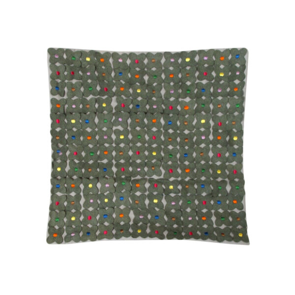 Lora Applicate Flowers Grey Cushion Cover