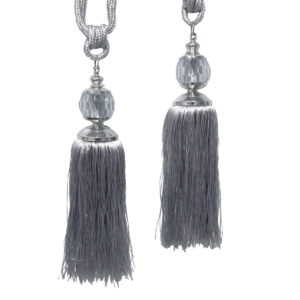 Elizabeth Pair of Curtain Tassel Rope Ties Silver/Silver