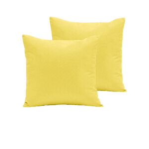 Pair of  280TC Polyester Cotton European Pillowcases Yellow