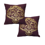 Pair of Oriental  European Pillowcases Henna Plum