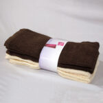 Set of 4 Budget Cotton Hand Towels 42 x 67 cm Chocolate Cream